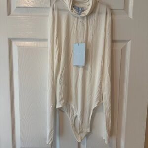 Hill House NWT White Cream Long Sleeve Turtleneck Bodysuit